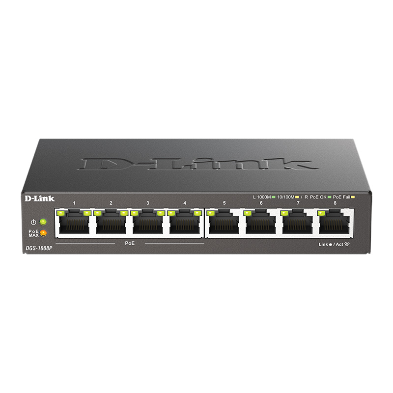8埠 Gigabit桌上型PoE乙太網路交換器